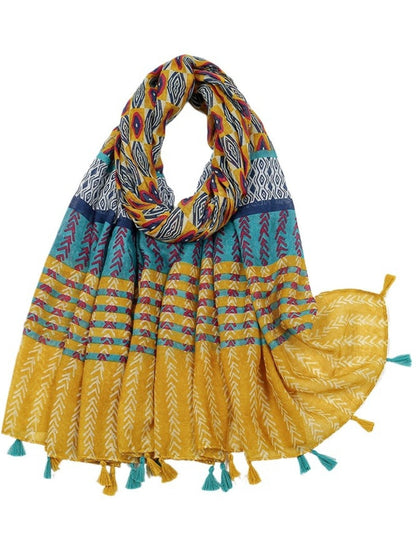 Scarvii - Retro Printed Fringed Scarf Shawl