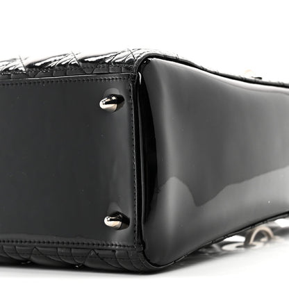Patent Cannage Medium Lady Dior Black