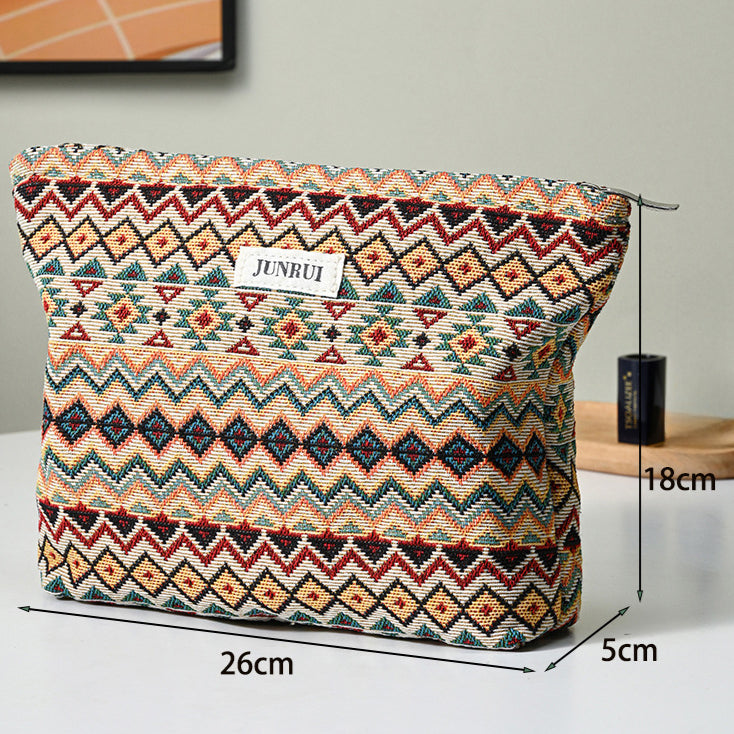 Cosbai - Boho Chic Clutch Makeup Bag With Zipper