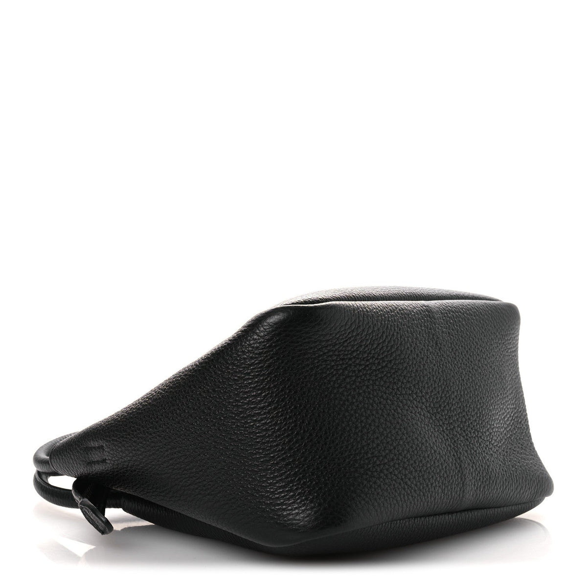 Vitello Daino Soft Mini Zippered Top Handle Bag Black