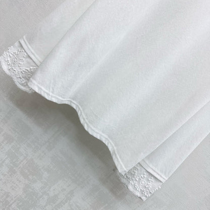Miu SS26 Lace Hooded Long Sleeve Pullover White Wool Polyester 350278