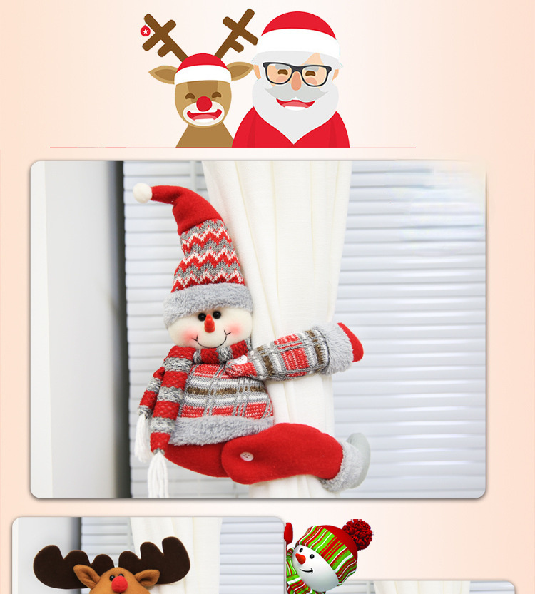 Christmas Creative Curtain Buckle Cartoon Doll Decoration Hotel Restaurant Decoration Doll Buckle Window Pendant