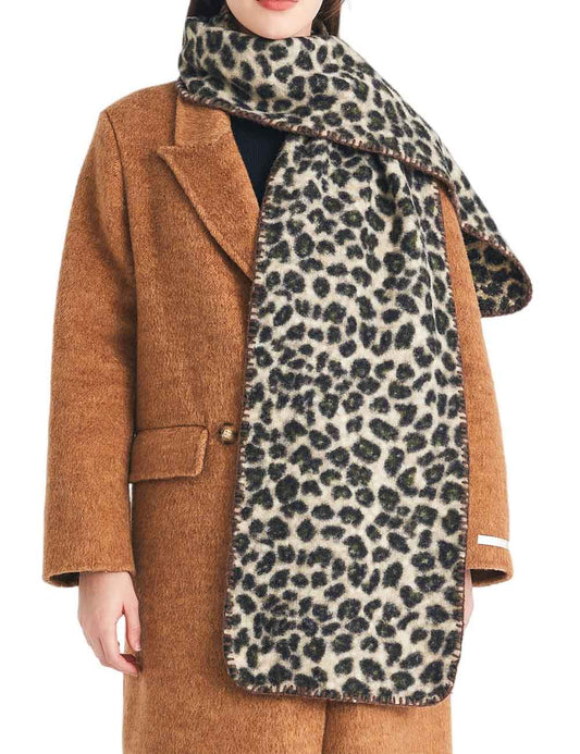 Winter Soft Cozy Leopard Print Warm Scarf