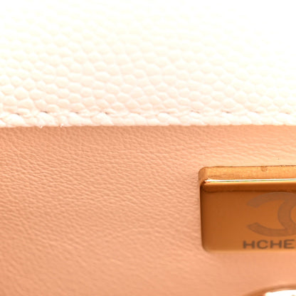 Caviar Quilted Extra Mini Coco Handle Flap White