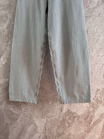 Prada Striped Pants Blue mix White Cotton