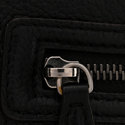 Drummed Calfskin Mini Luggage Black