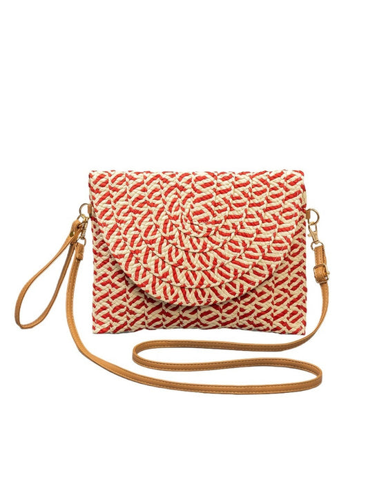 Cosbai - 2-in-1 Minimalist Woven Clutch &amp; Crossbody Bag