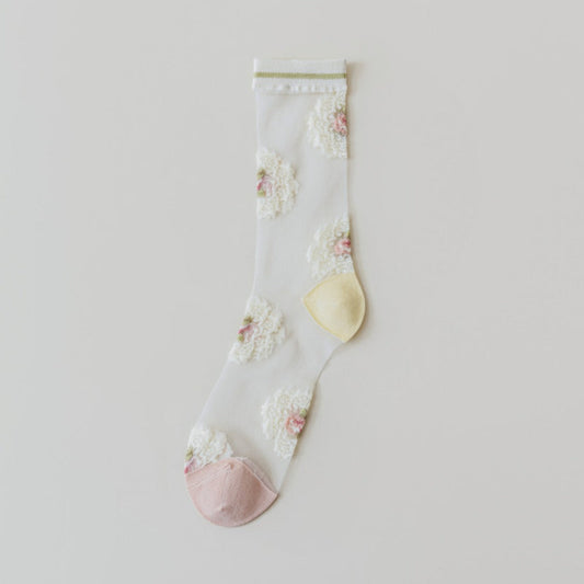 Rufia - Vintage Floral Pattern Mid-Calf Socks