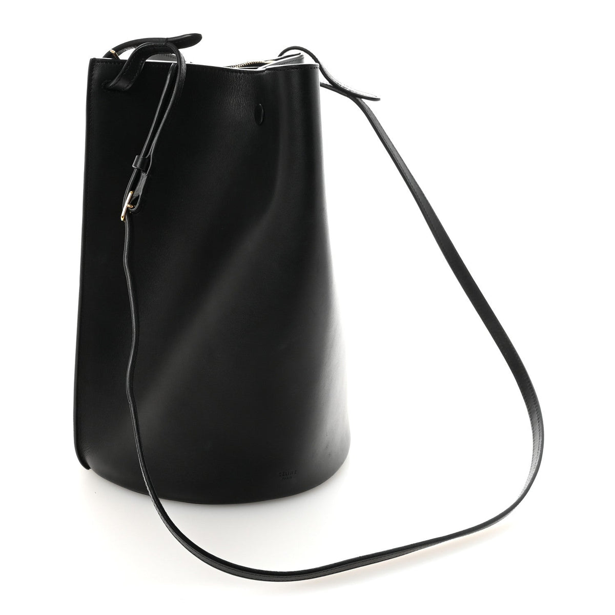 Smooth Calfskin Medium Pinched Bag Black