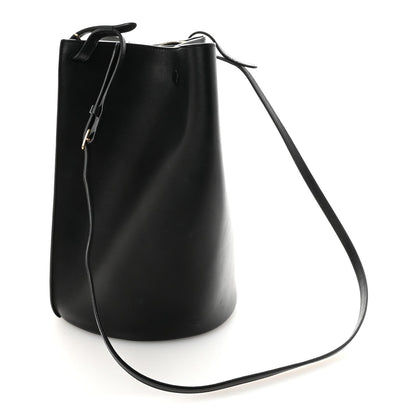 Smooth Calfskin Medium Pinched Bag Black