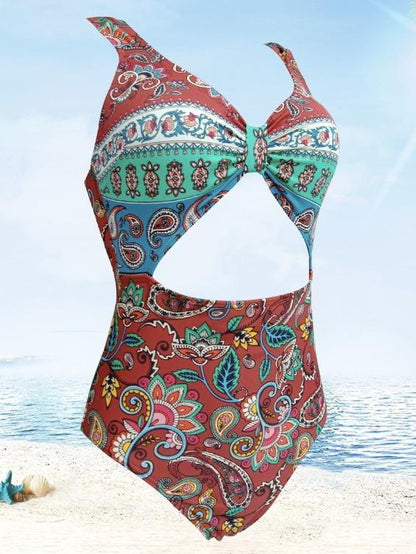 New Female Retro Style Triangle One-Piece Swimsuit