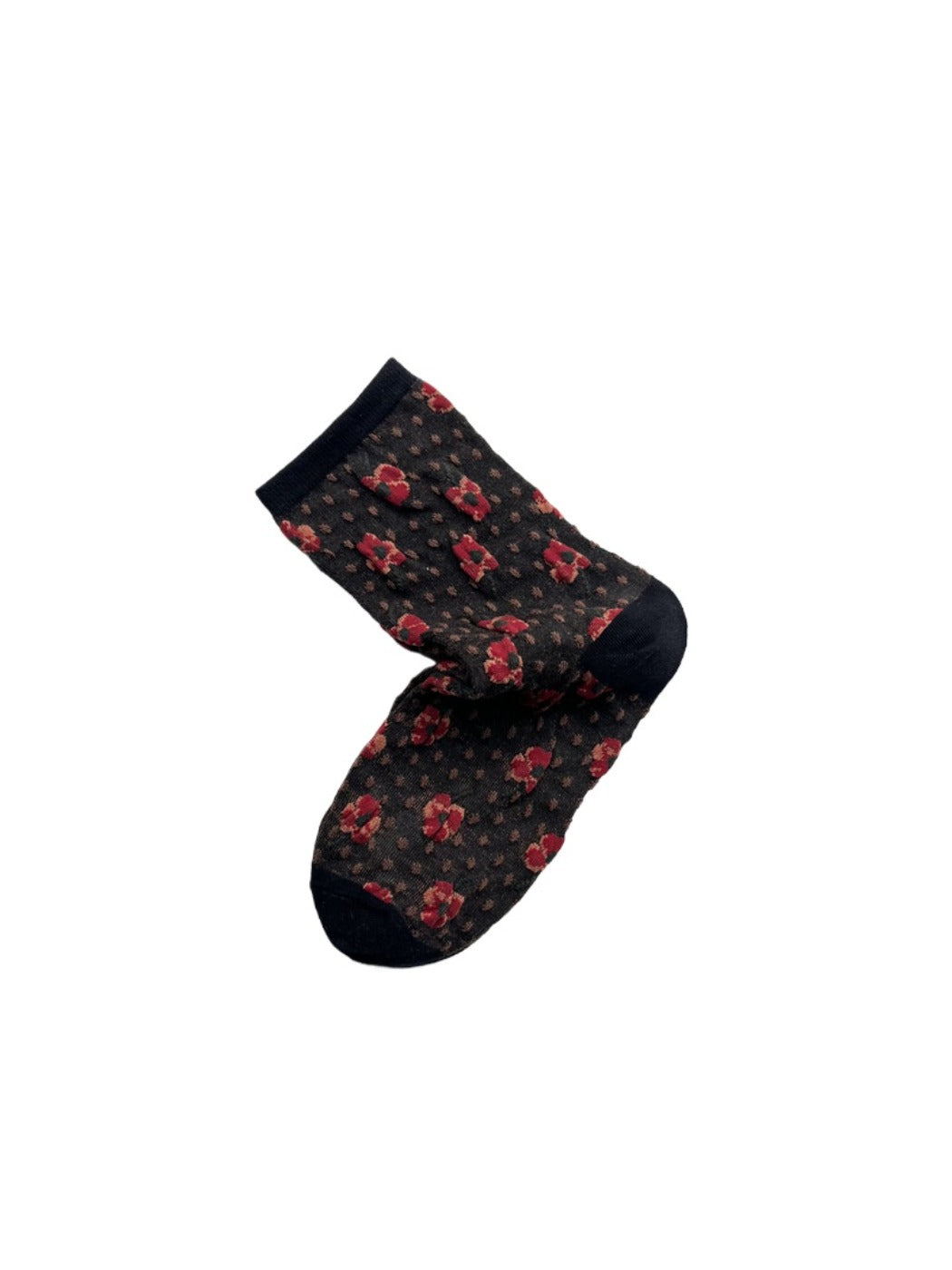Rufia - Floral Embossed Bohemian Mid-Crew Socks