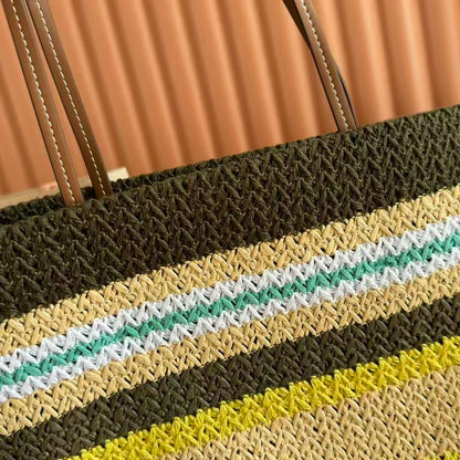 Miu Tote Bag 40cm Raffia-Effect Woven