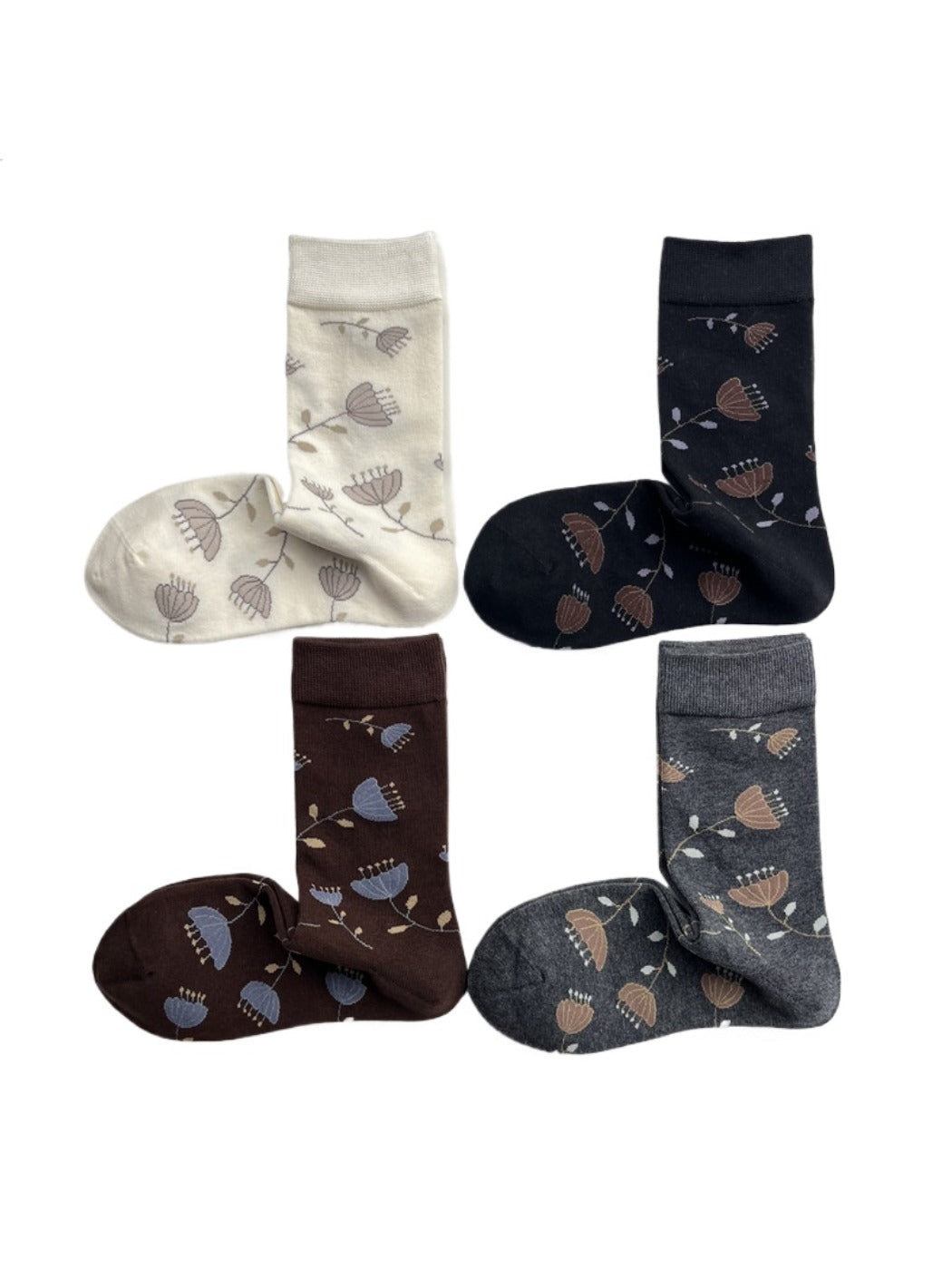 Rufia - Vintage Floral Umbrella Pattern Women’s Socks