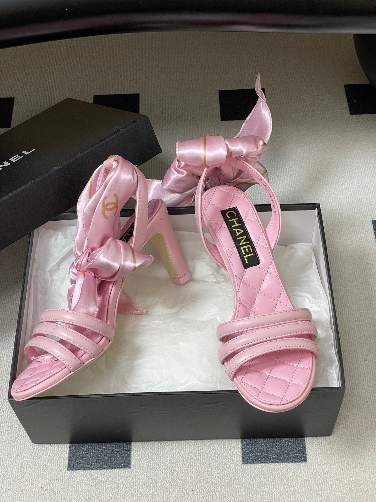 CC 26 Quilted Sandal 70mm With Scarf Sheepskin