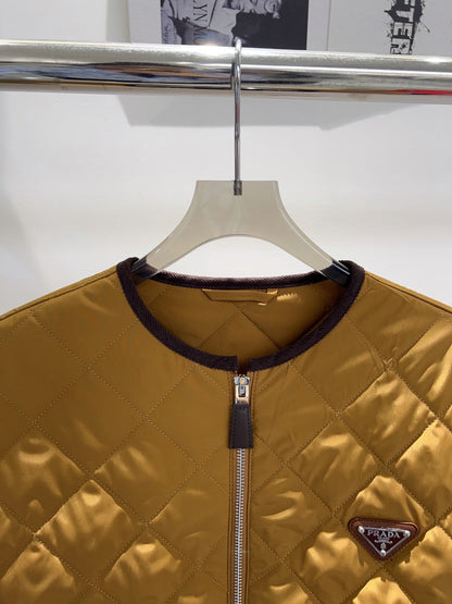 Prada 2025 Quilted Jacket Camel Polyester