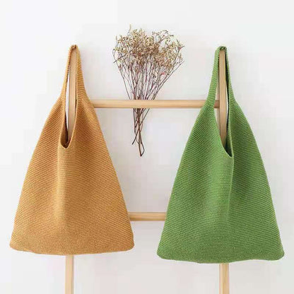 Crochet Tote Bag Portable Shopping Bag