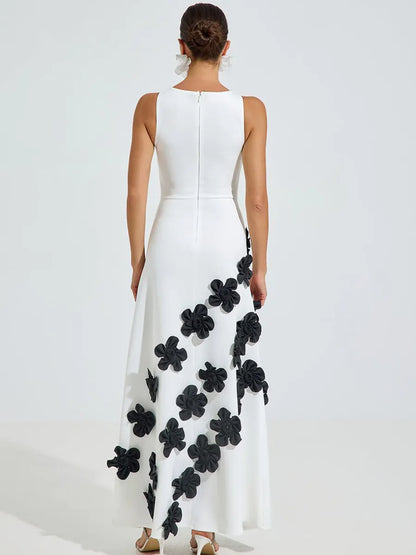Emily Noir Blossom Maxi Dress In White
