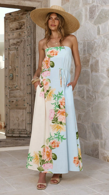 Ellea Maxi Dress - Botanical Bliss Blue