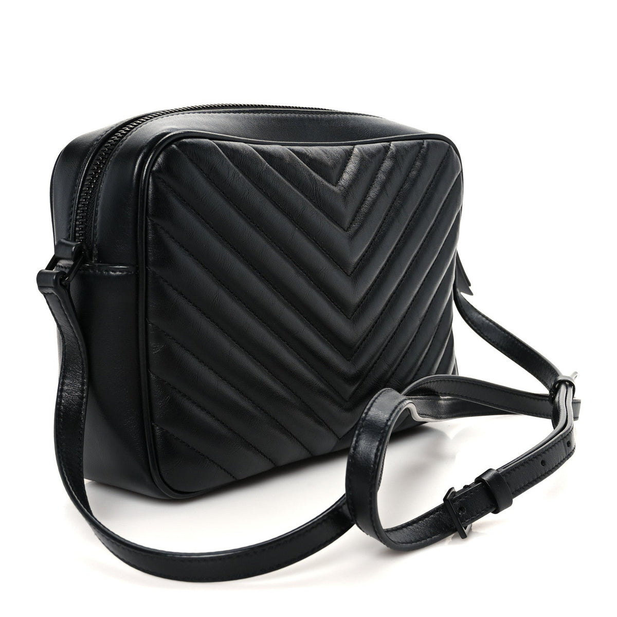 Calfskin Matelasse Monogram Monochrome Lou Camera Bag Black