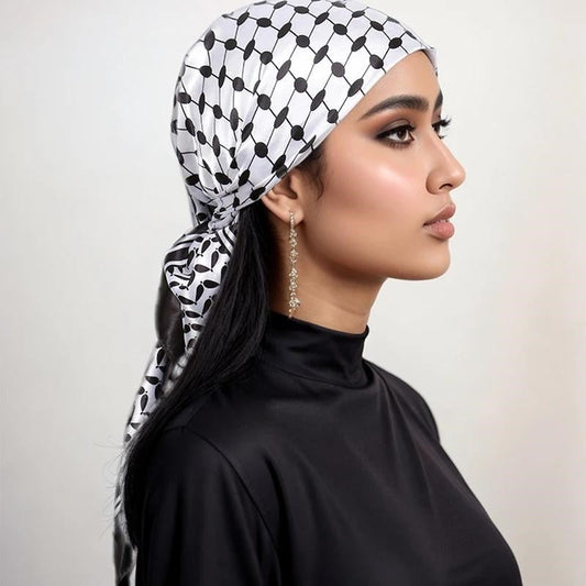 Simulated Silk Code Printed Handkerchief