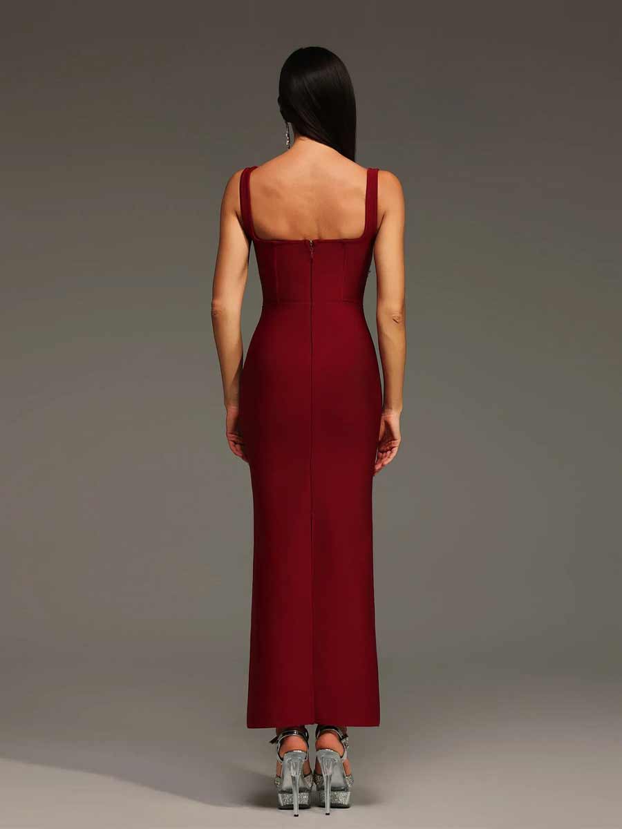 Maeve Diamond Studded Bandage Maxi Dress