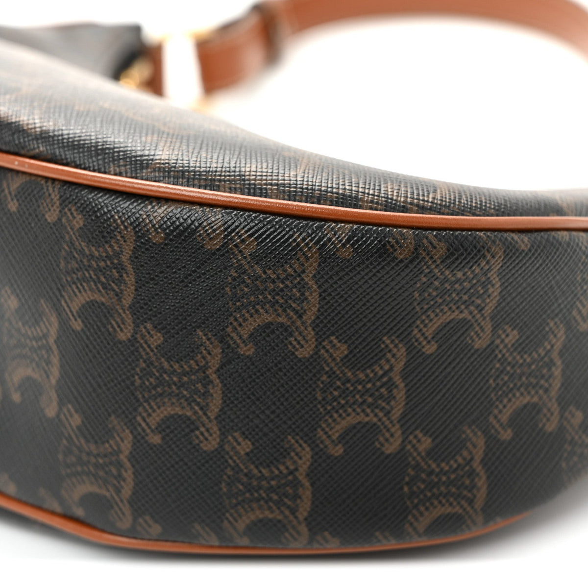 Triomphe Canvas Calfskin Ava Shoulder Bag Tan