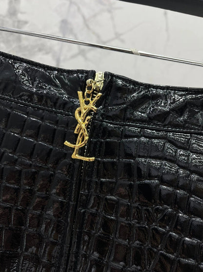 YSL 25S CROC LEATHER SKIRT STYLE 108