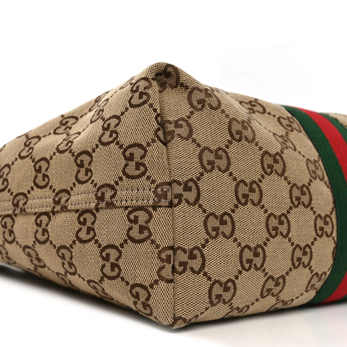 Monogram Web Small Giglio Tote Beige Dark Brown