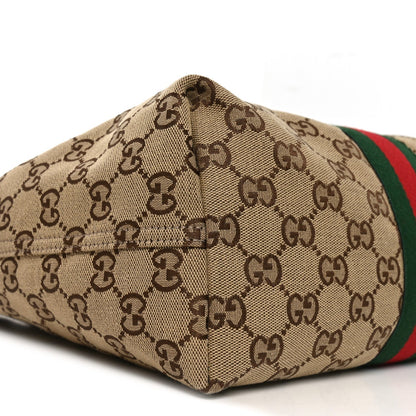 Monogram Web Small Giglio Tote Beige Dark Brown