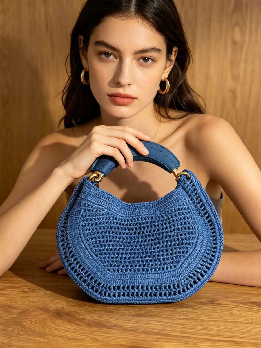 Ivy Hand-Woven Crescent Bag