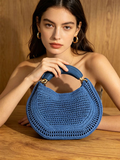 Ivy Hand-Woven Crescent Bag