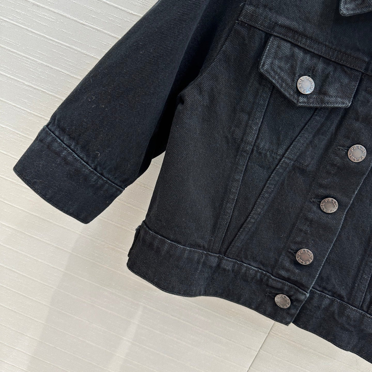 Prada Short Denim Jacket Black Cotton