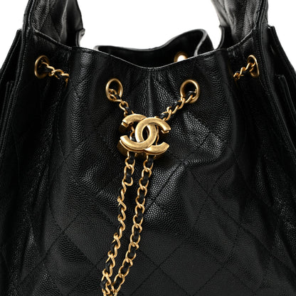 Caviar Quilted Small Chanel 25 Handbag Black