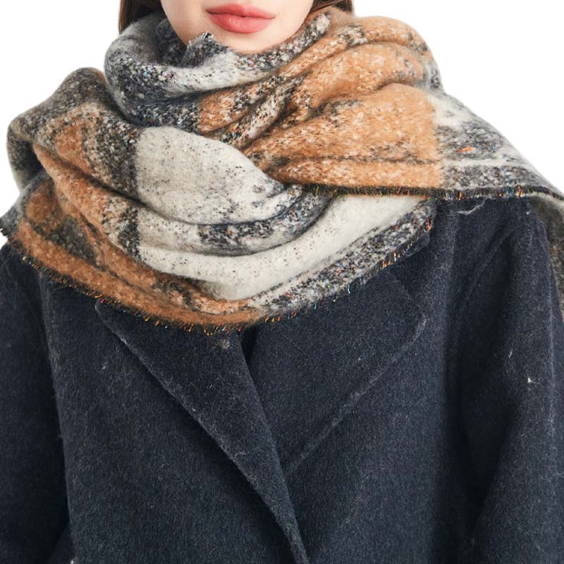 Winter Flower Tassel Thick Warm Scarf