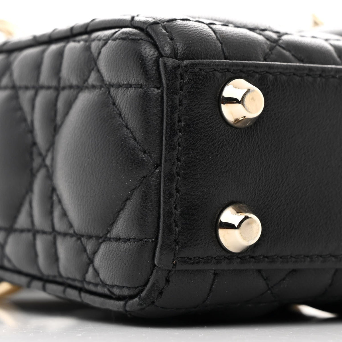Lambskin Cannage Micro Lady Dior Black