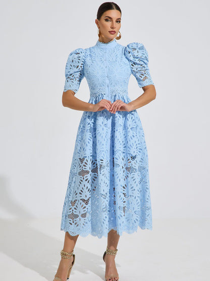 Jocelyn Sky Lace Midi Dress
