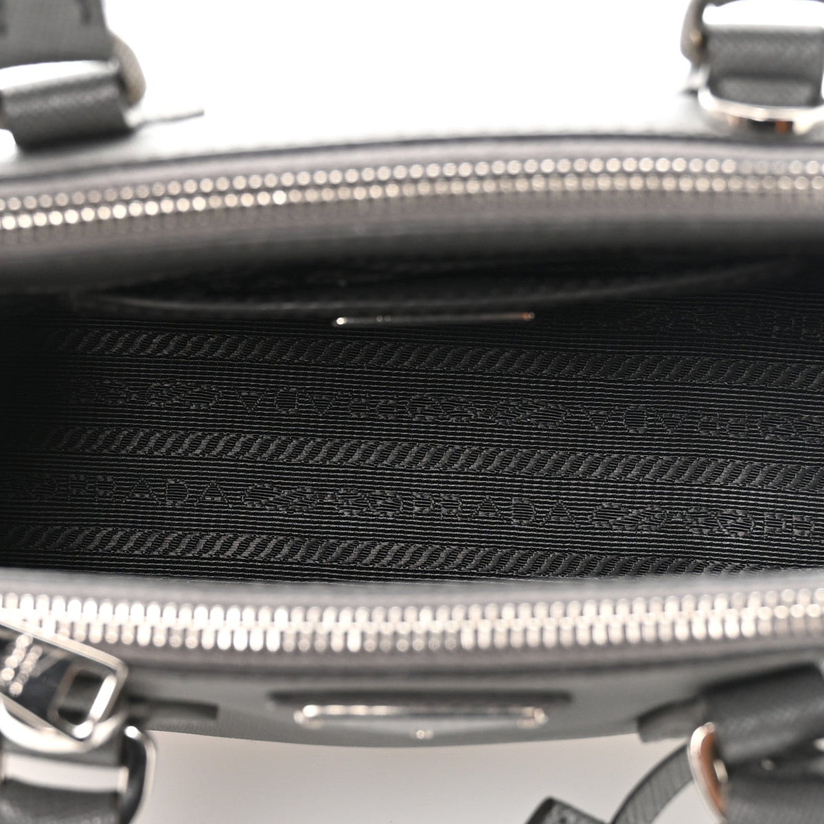 Saffiano Micro Galleria Double Zip Tote Marmo