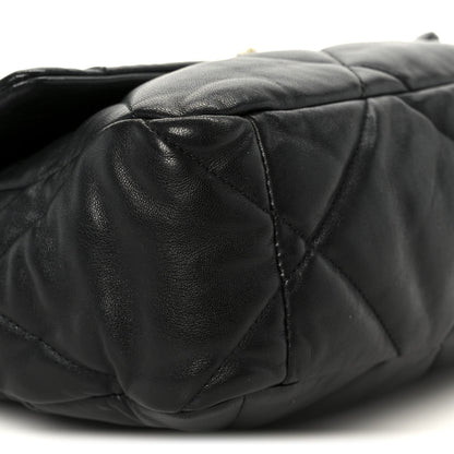 Lambskin Quilted Large Chanel 19 Flap Black