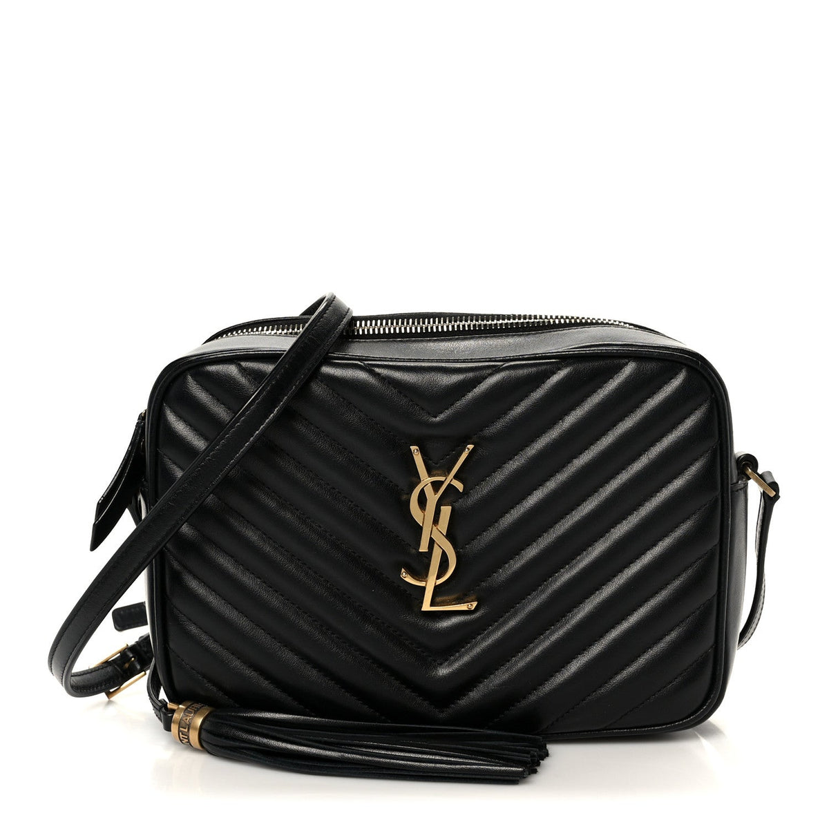 Calfskin Matelasse Monogram Lou Camera Bag Black