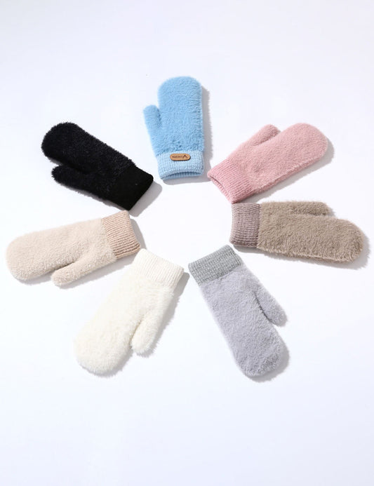 Winter Mittens Warm Fleece Cozy Knit Gloves