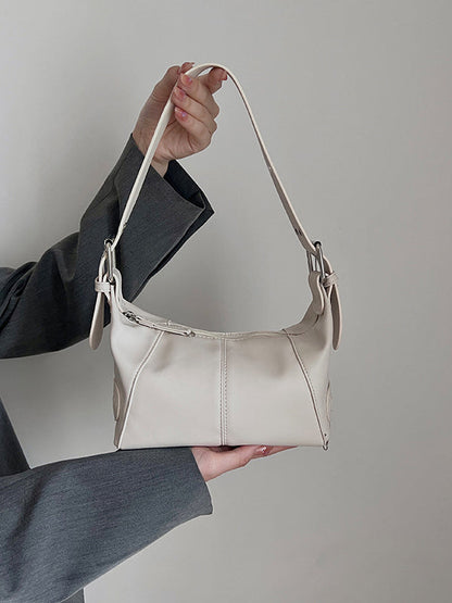 Buckle Solid Color Zipper Armpit Bags