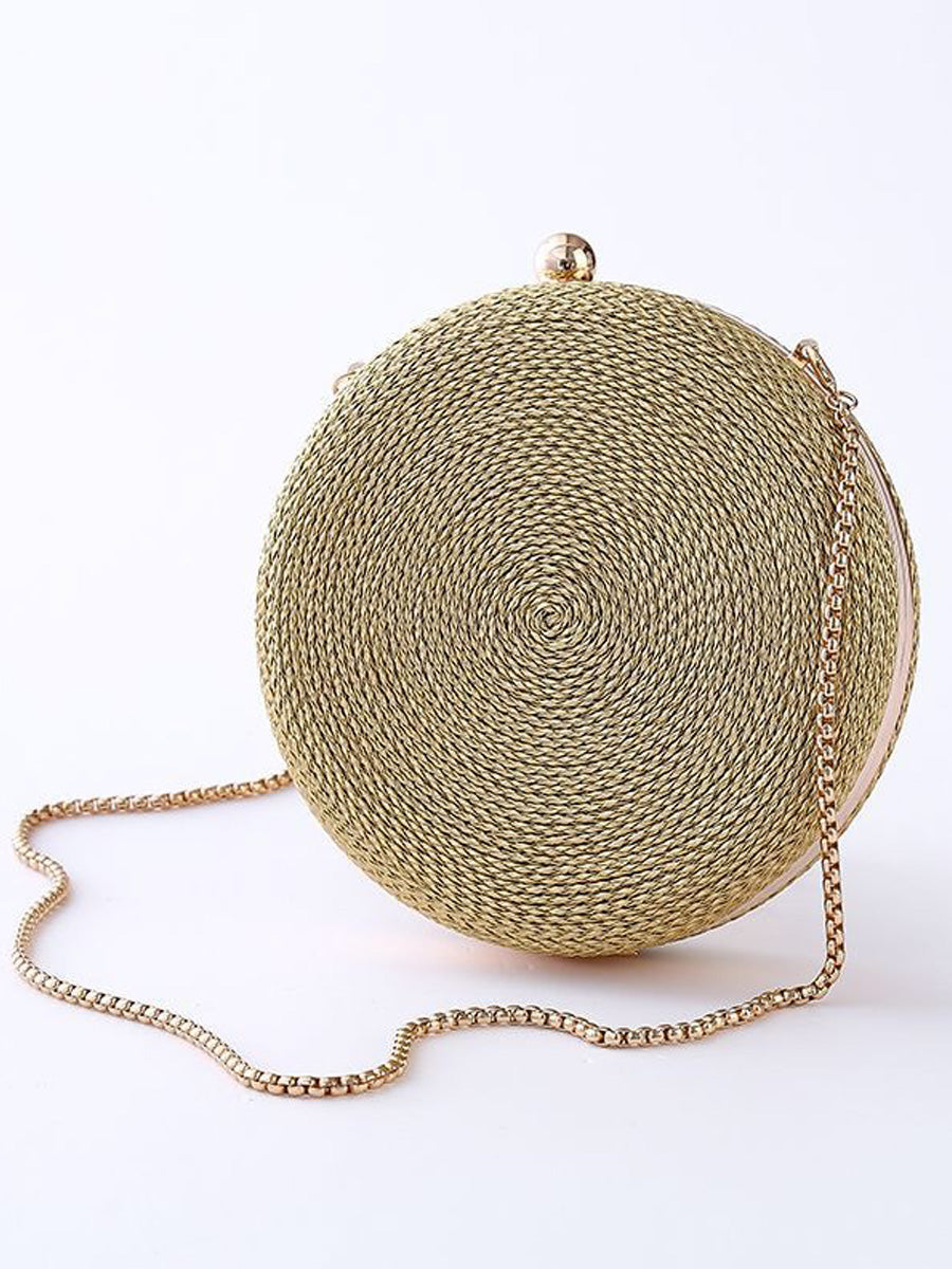 Gemma PU Woven Round Bag