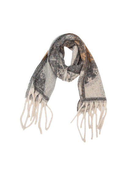 Scarvii - Winter Tassel Floral Jacquard Scarf