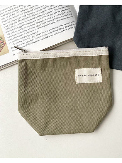 Cosbai - Minimalist Small Canvas Cardholder Pouch &amp; Coin Purse