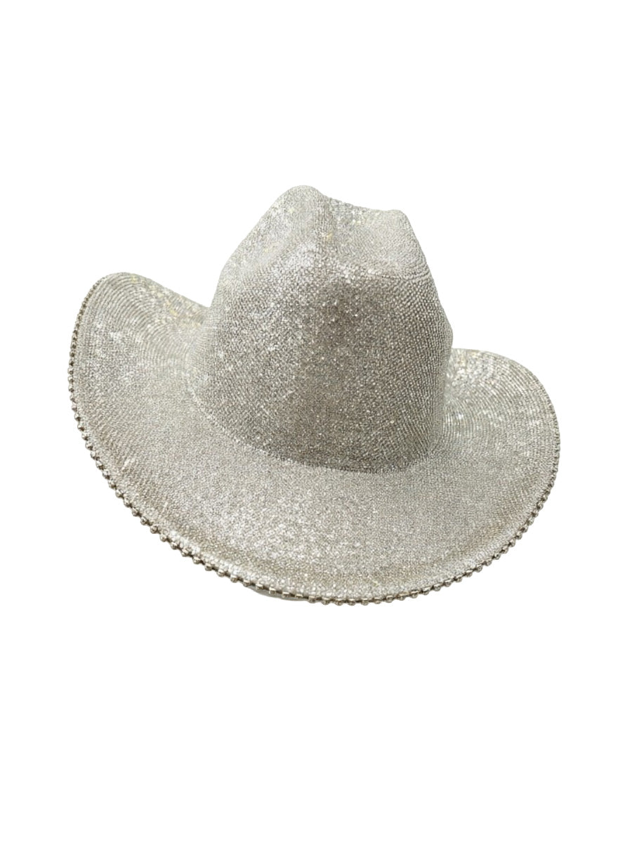 Julieta White Rhinestone-Embellished Cowboy Hat