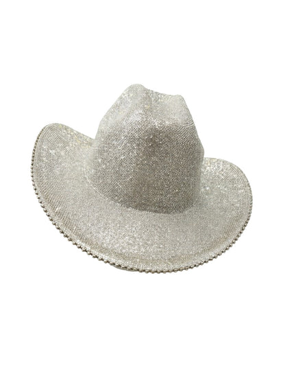 Julieta White Rhinestone-Embellished Cowboy Hat