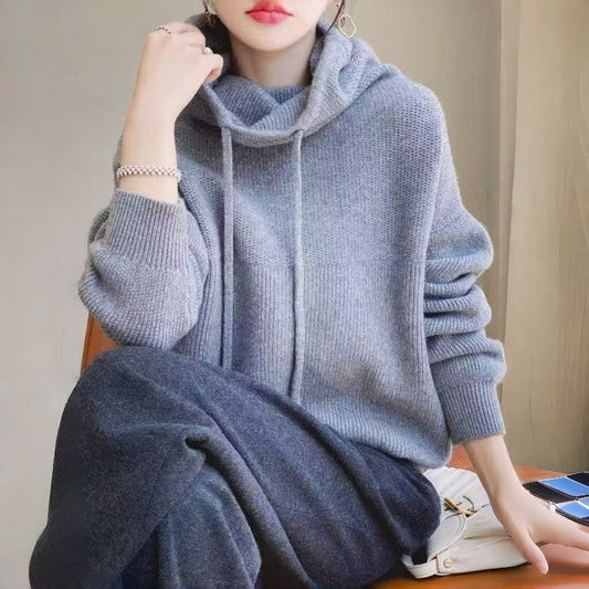 Solid Color Loose Thick Knit Sweater