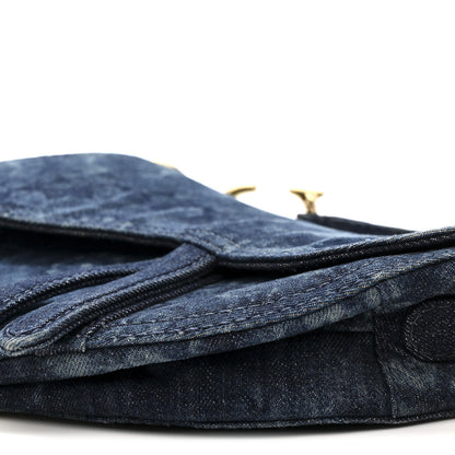 Denim Tie Dye Saddle Bag Blue