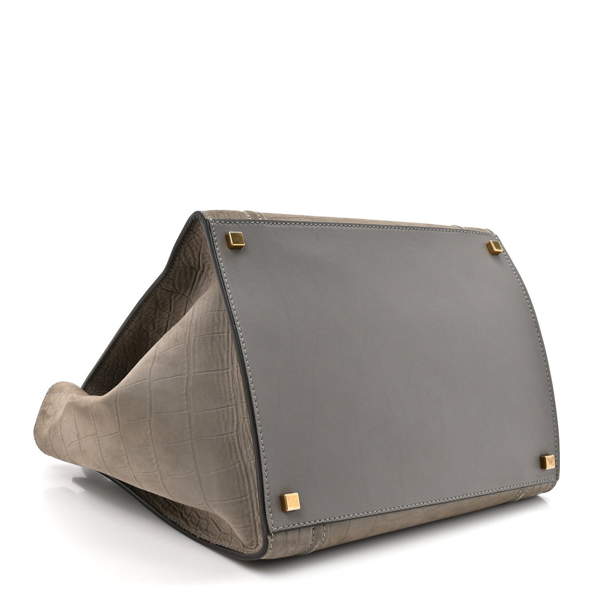 Crocodile Embossed Nubuck Medium Phantom Luggage Grey